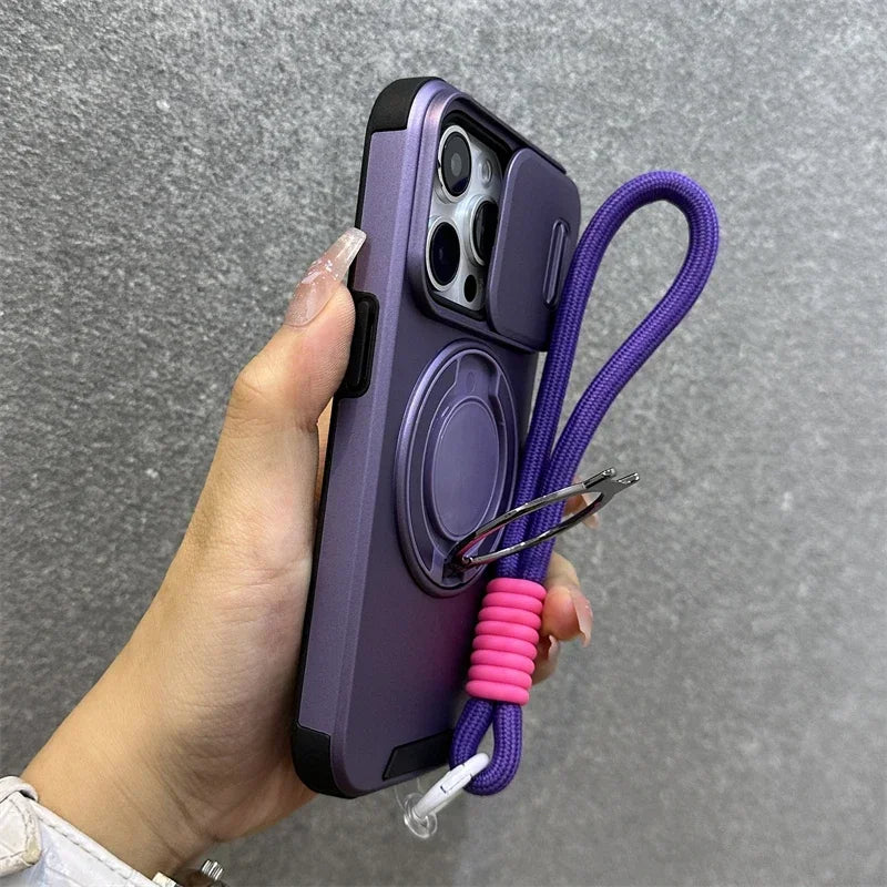 Durable Magnetic Case with Stand for iPhone