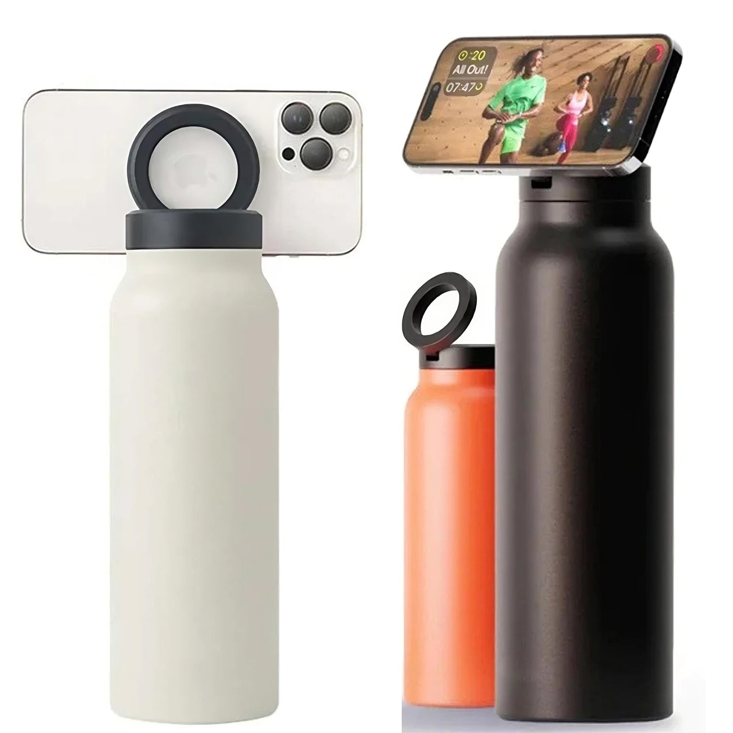 Water Bottle with Built-in MagSafe Mobile Holder
