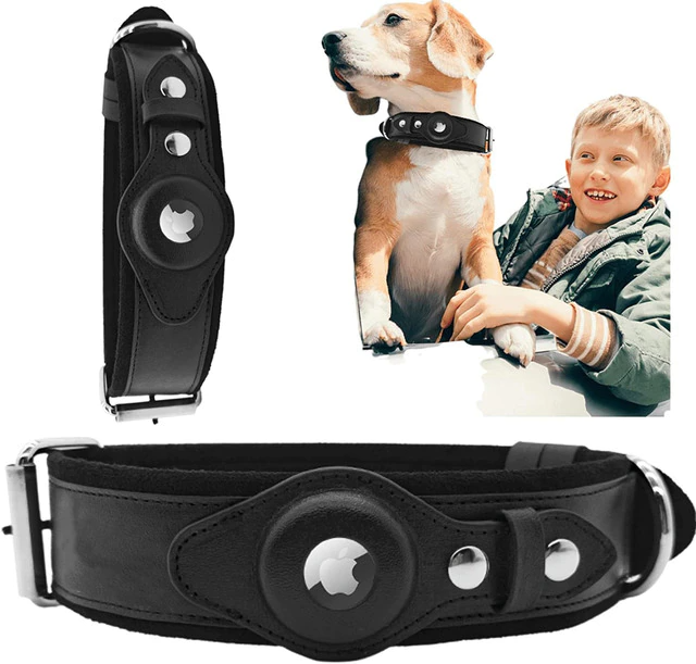 Leather Dog Collar for AirTag