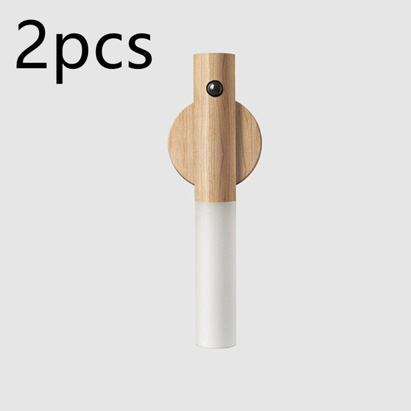 Automatic LED USB Magnetic Wooden Wireless Night Light – Lighting with PIR Motion Sensor