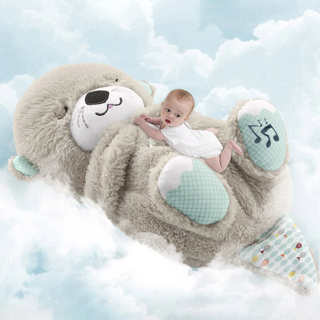 Plush Otter That Breathes with Music for Babies | Sleep Toy