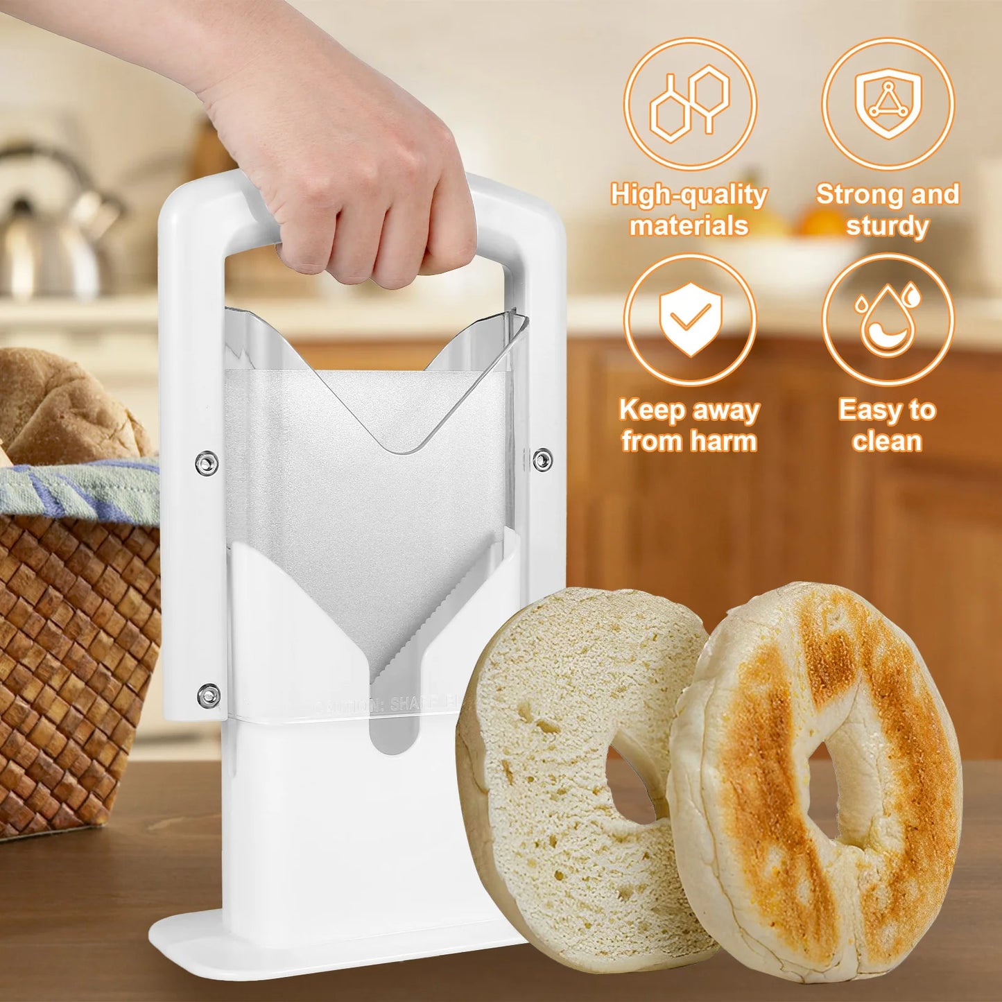 Bagel & Bread Cutter with Safe Cutting Protection