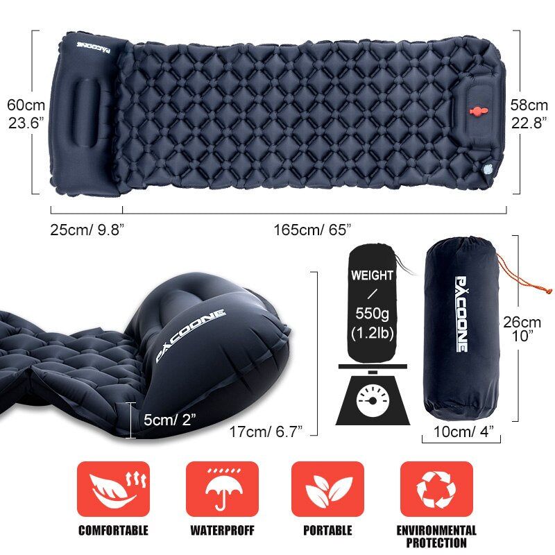 Inflatable Camping Sleeping Mattress with Built-in Pump