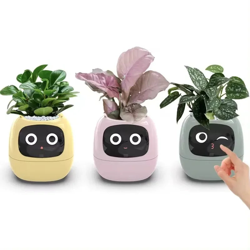 Smart Small Flower Pot with AI Sensors & Digital Display