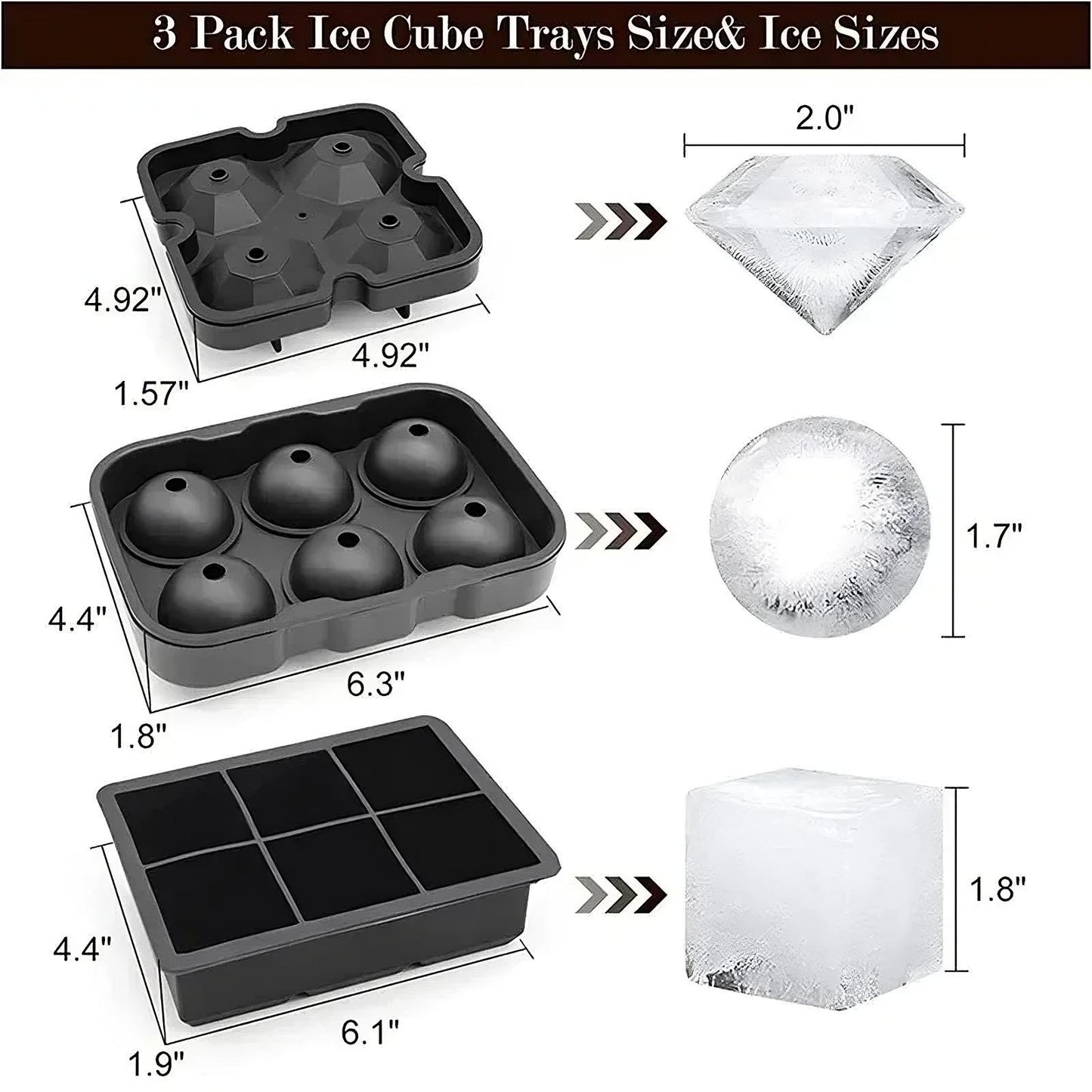 Silicone Mold for Ice Balls and Ice Cubes