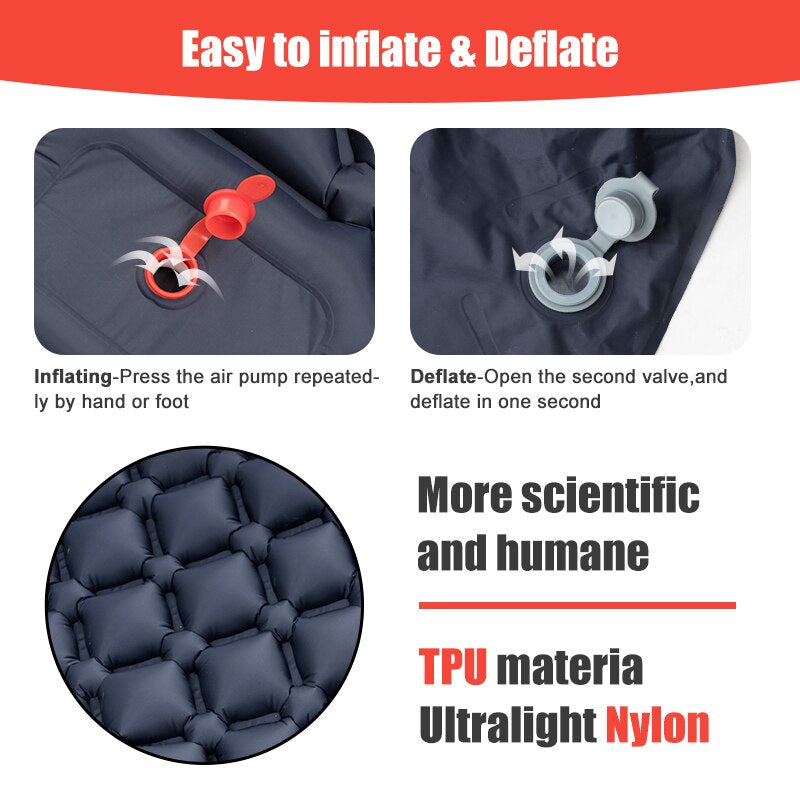 Inflatable Camping Sleeping Mattress with Built-in Pump