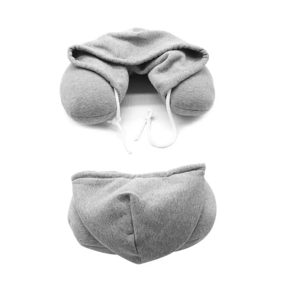 Travel Neck Pillow with Hood & Sleep Mask