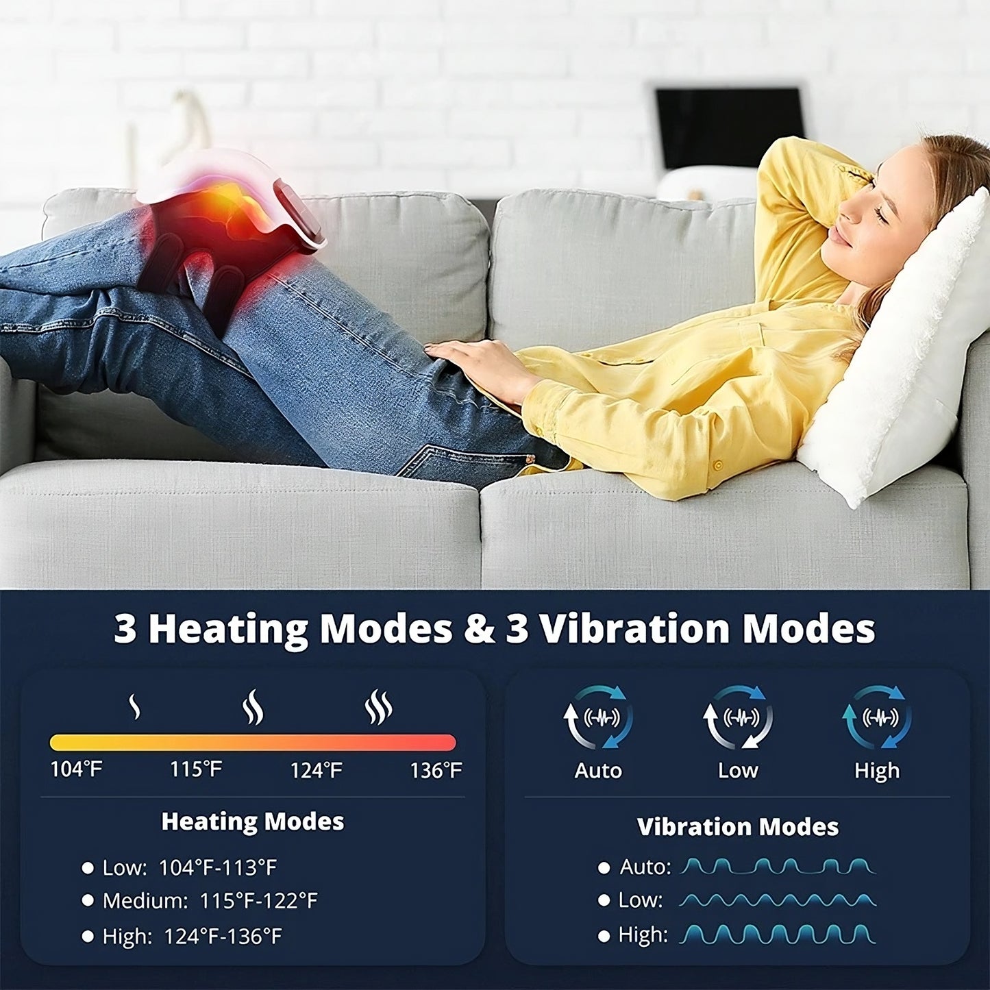 Electric Knee Physiotherapy Device with Heat & Massage