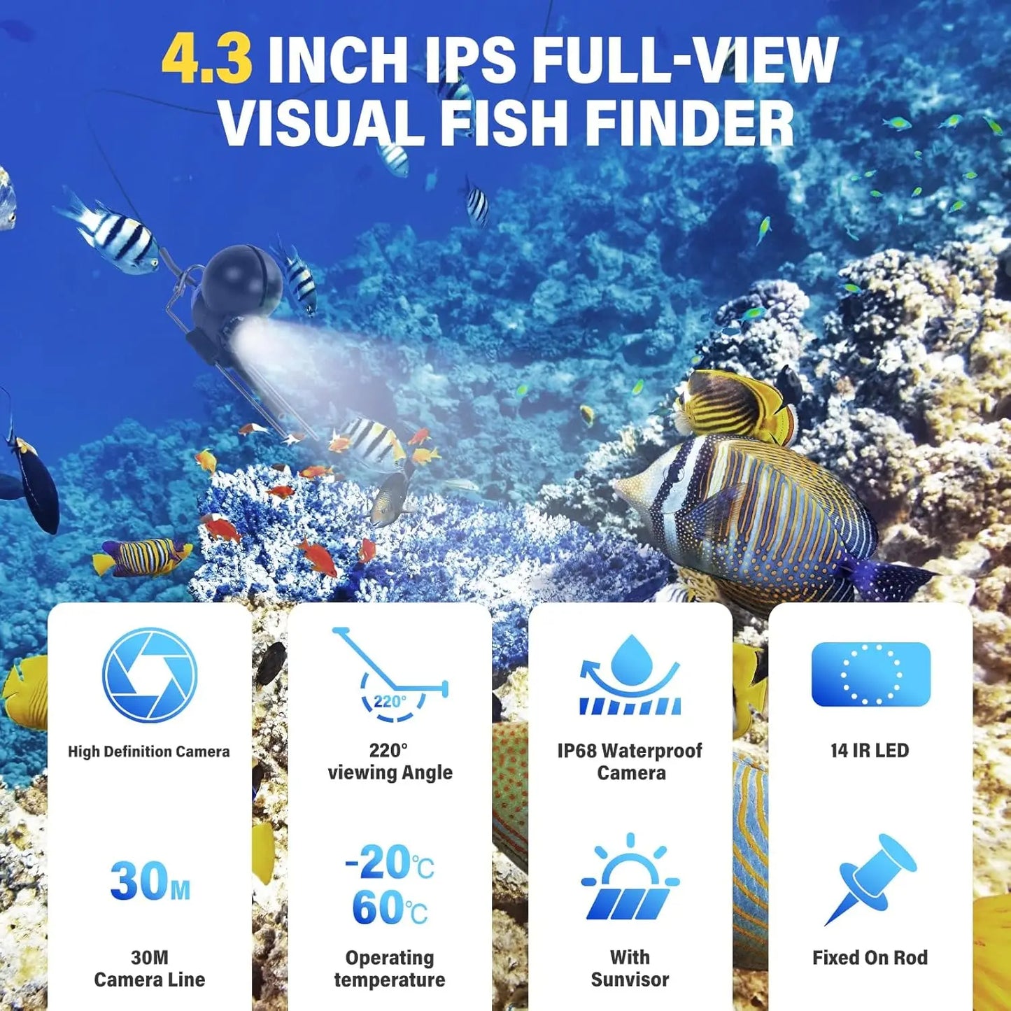 Portable Underwater Camera & Fish Finder with 4.3" LCD Screen