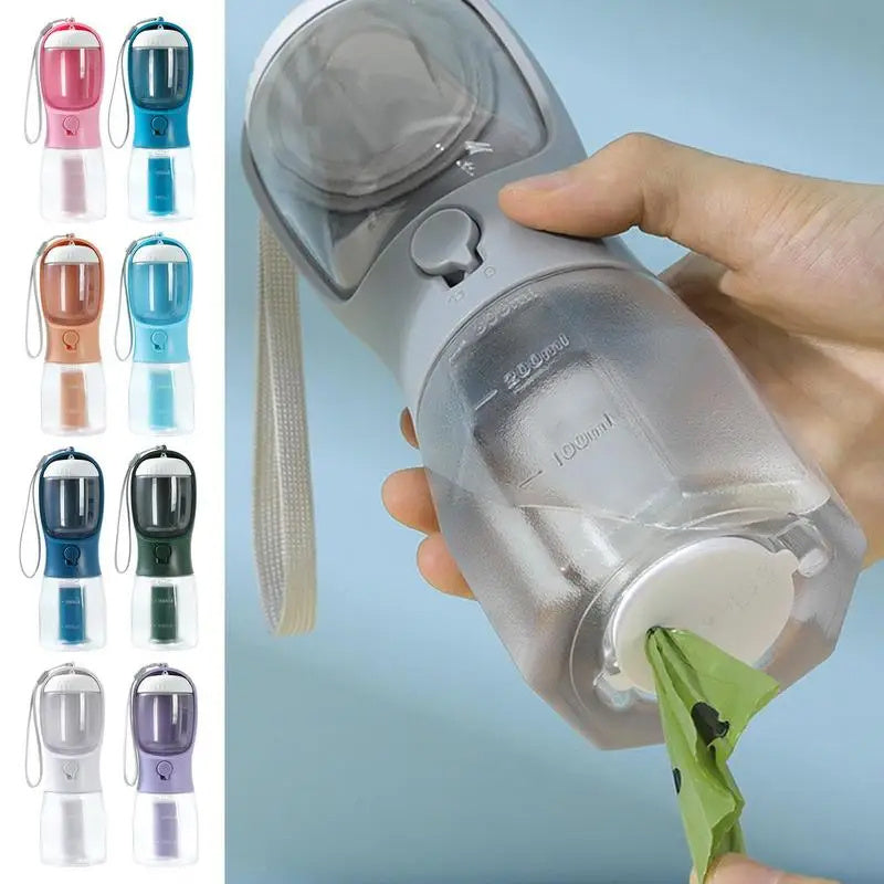 3-in-1 Pet Water Bowl – With Filter, Food Pouch & Pouches