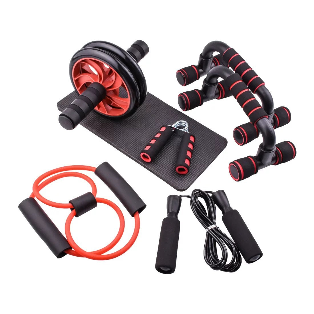 5-in-1 Abdominal Roller & Fitness Equipment Set
