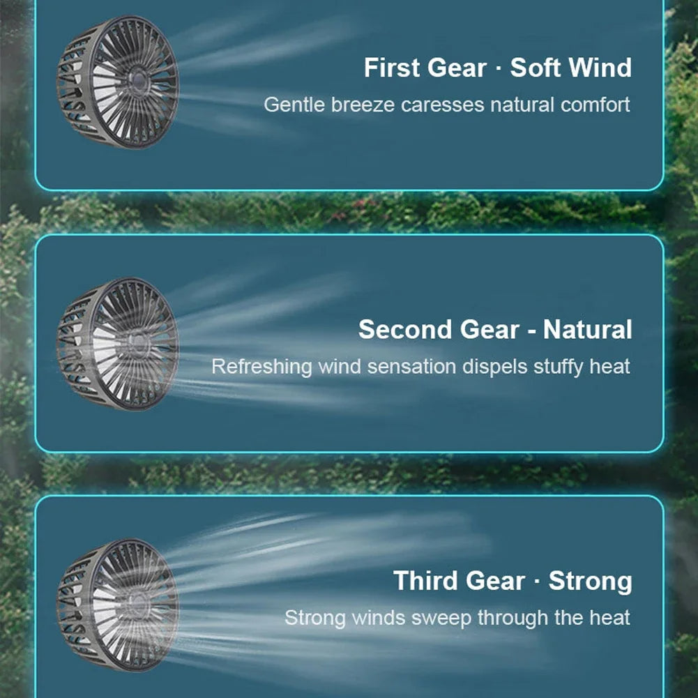 Dual Head Car Fan for Rear Seats