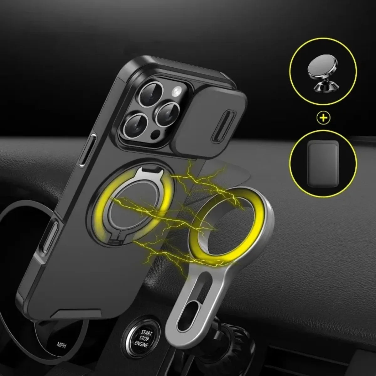 Durable Magnetic Case with Stand for iPhone