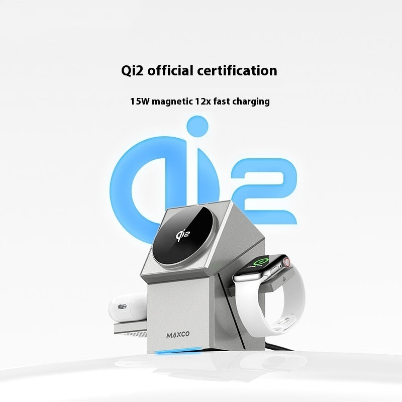 Qi2 3-in-1 Wireless Magnetic Charger with Rotation & Touch Control