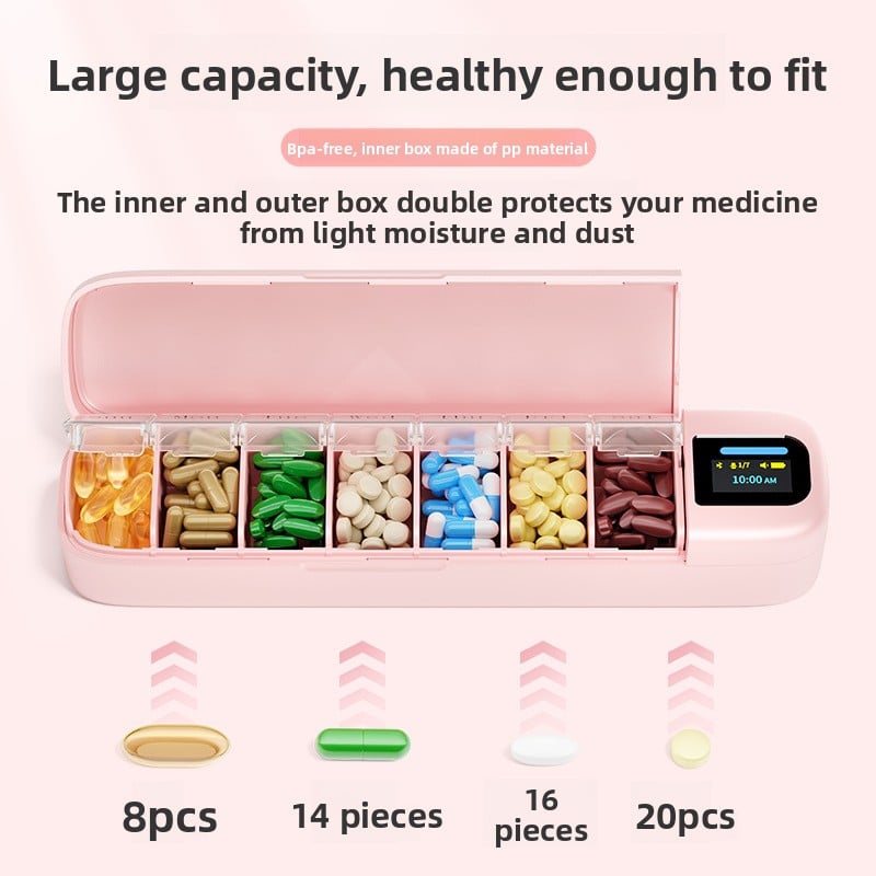 Portable timer alarm clock reminds the medicine box portioning box