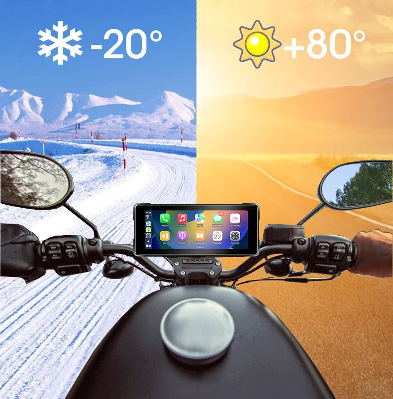 7 Inch Motorcycle GPS Monitor | CarPlay & Android Auto | Waterproof Touchscreen