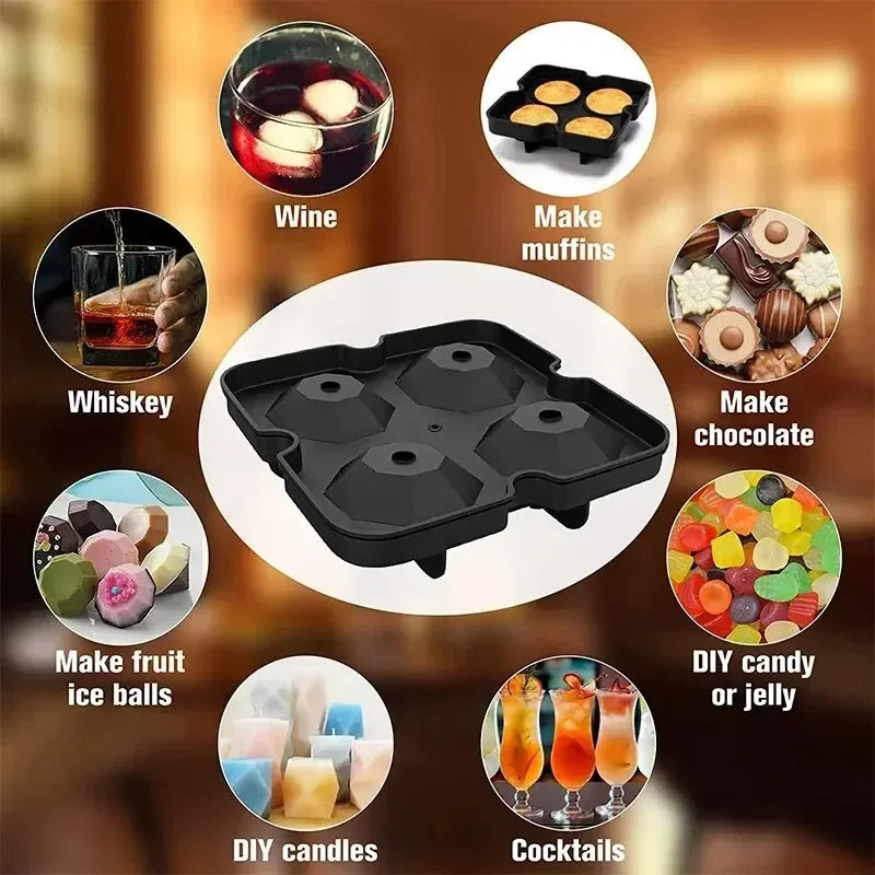 Silicone Mold for Ice Balls and Ice Cubes