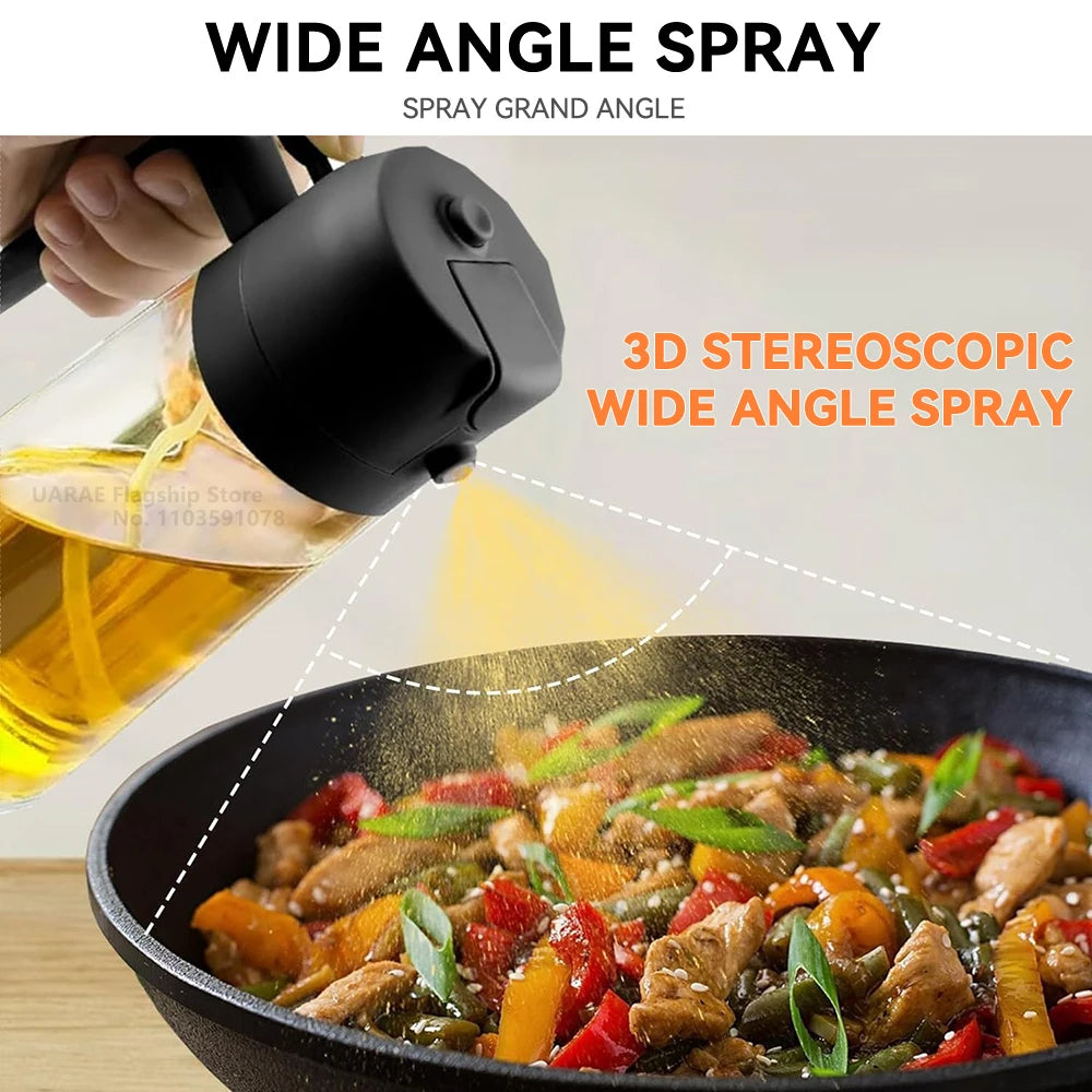 2 in 1 Oil Bottle with Sprayer & Dispenser