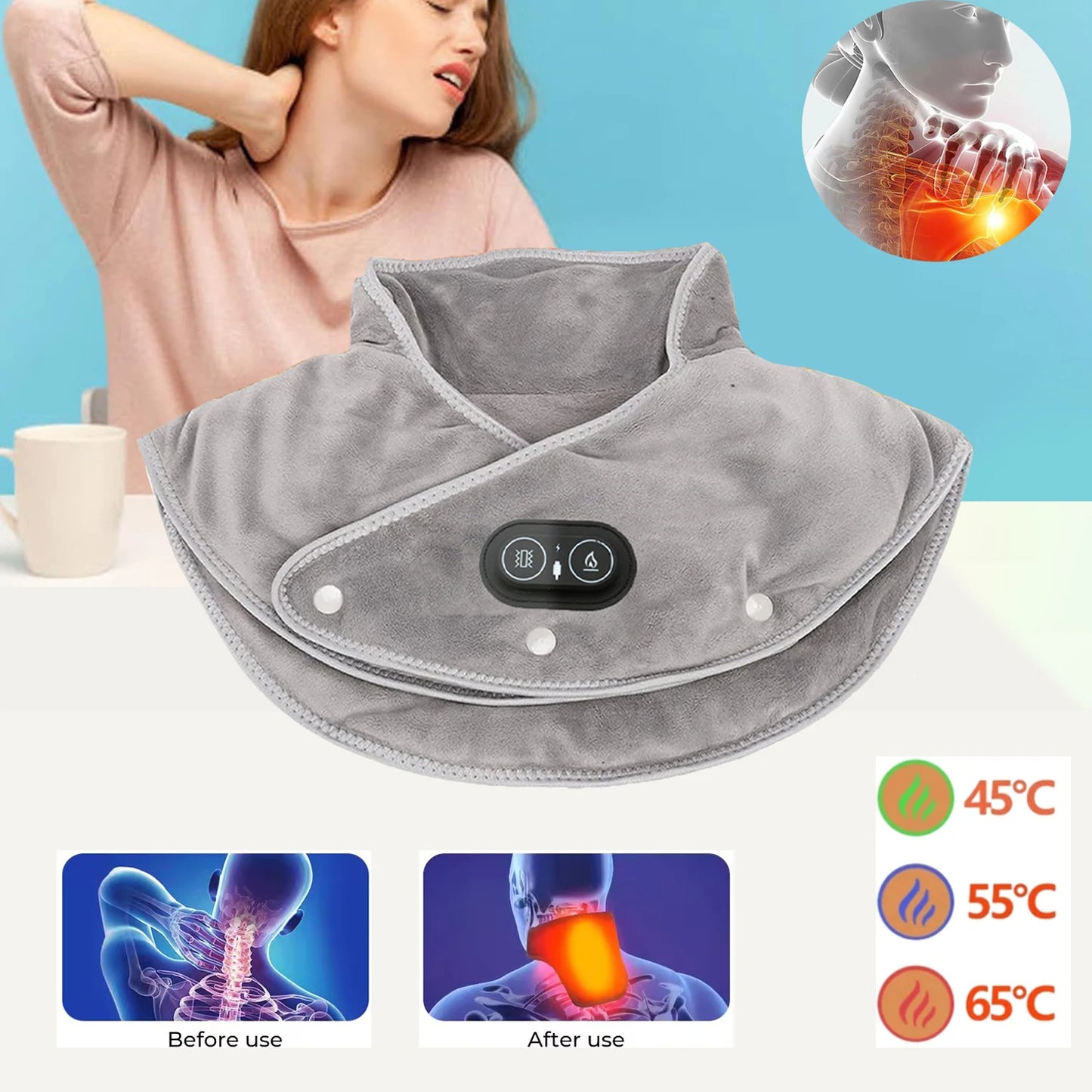 Electric Heated Pad for Neck & Shoulders