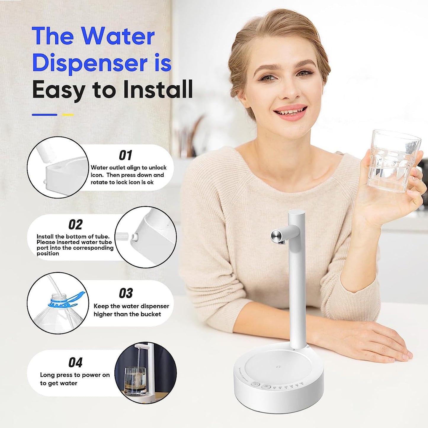 Automatic Desktop Water Pump with USB Charging