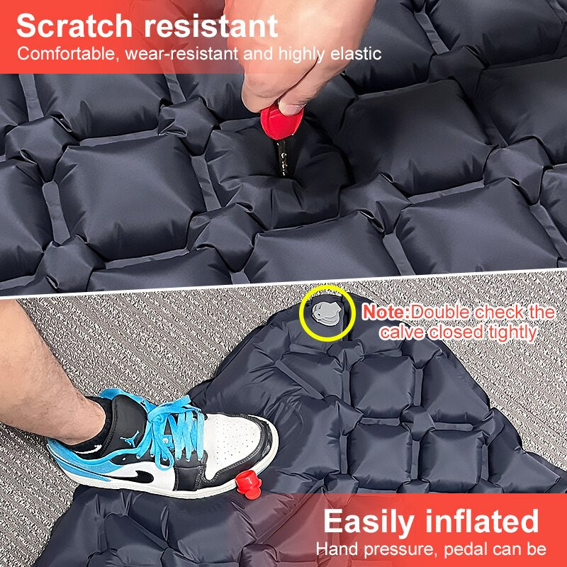 Inflatable Camping Sleeping Mattress with Built-in Pump