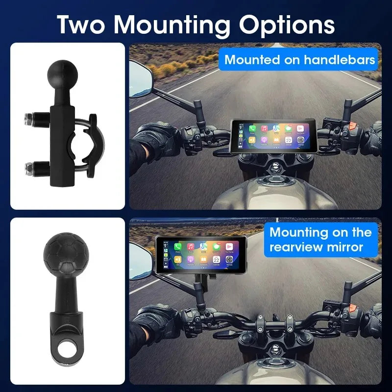 7 Inch Motorcycle GPS Monitor | CarPlay & Android Auto | Waterproof Touchscreen