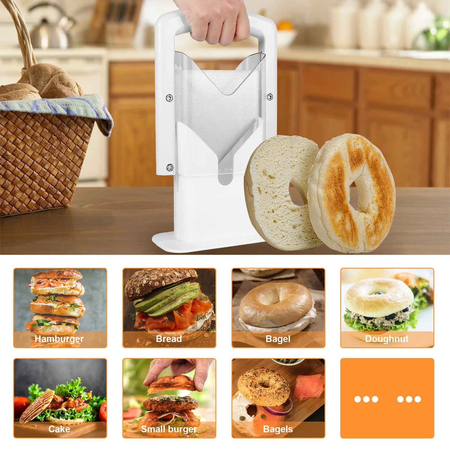 Bagel & Bread Cutter with Safe Cutting Protection