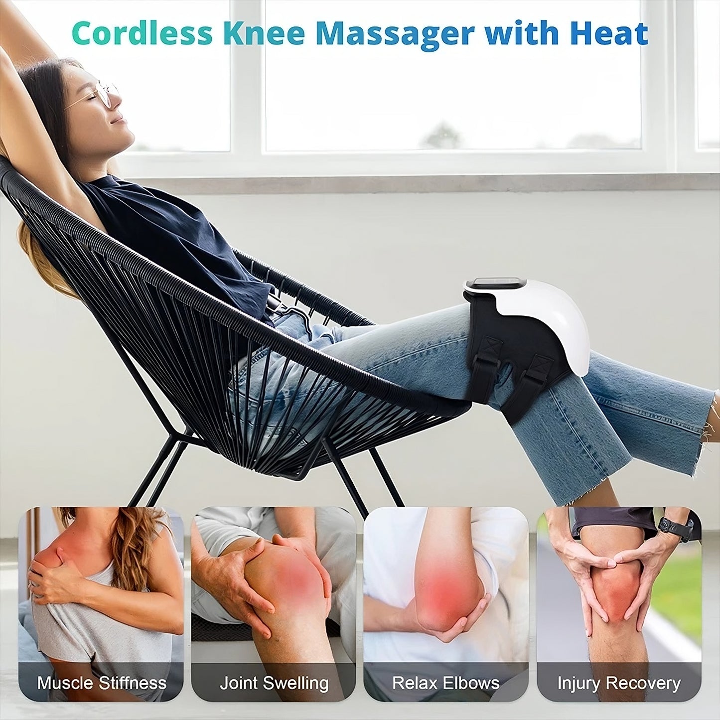 Electric Knee Physiotherapy Device with Heat & Massage