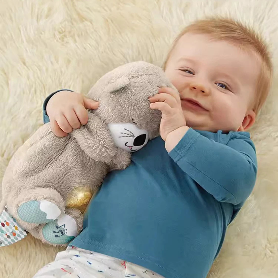 Plush Otter That Breathes with Music for Babies | Sleep Toy