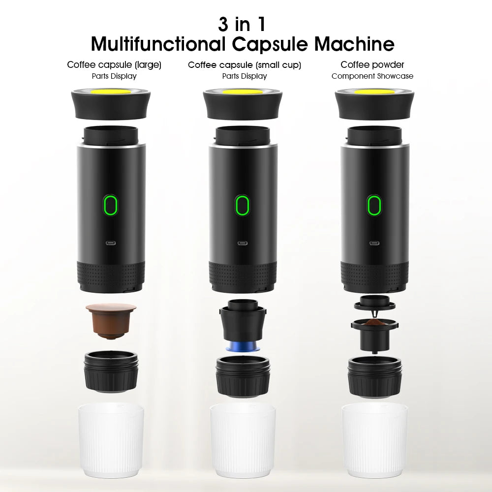Portable Coffee Maker – For Capsules, Pods & Ground Coffee
