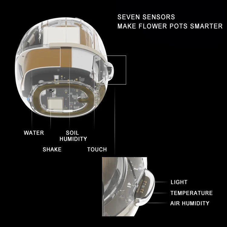 Smart Small Flower Pot with AI Sensors & Digital Display