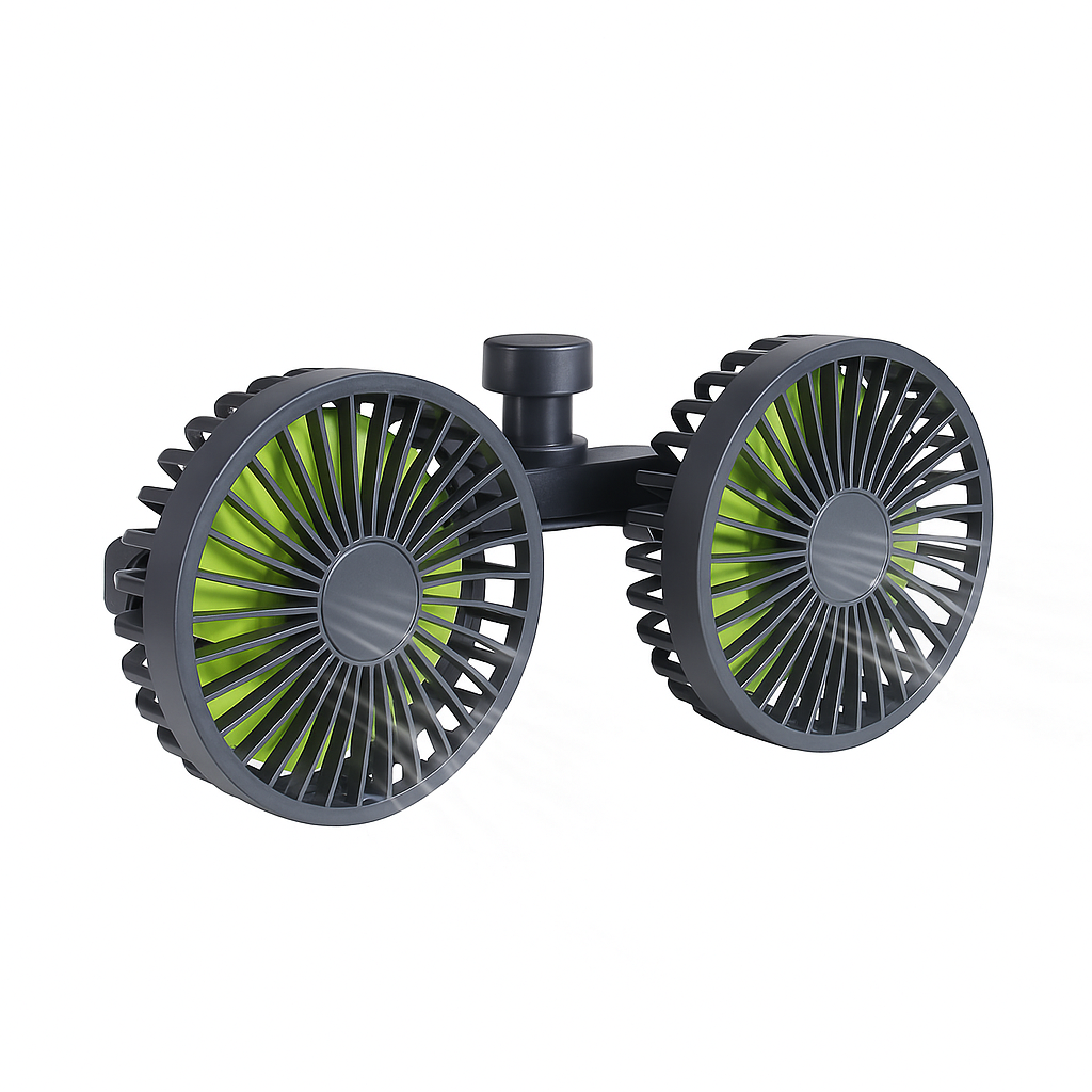 Dual Head Car Fan for Rear Seats