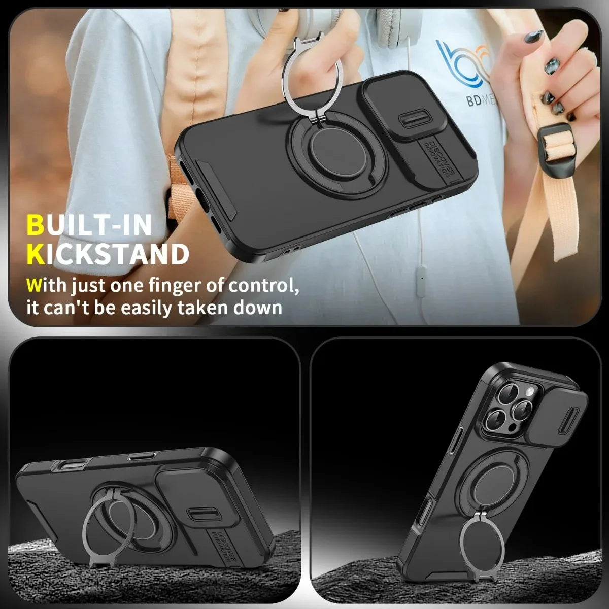 Durable Magnetic Case with Stand for iPhone