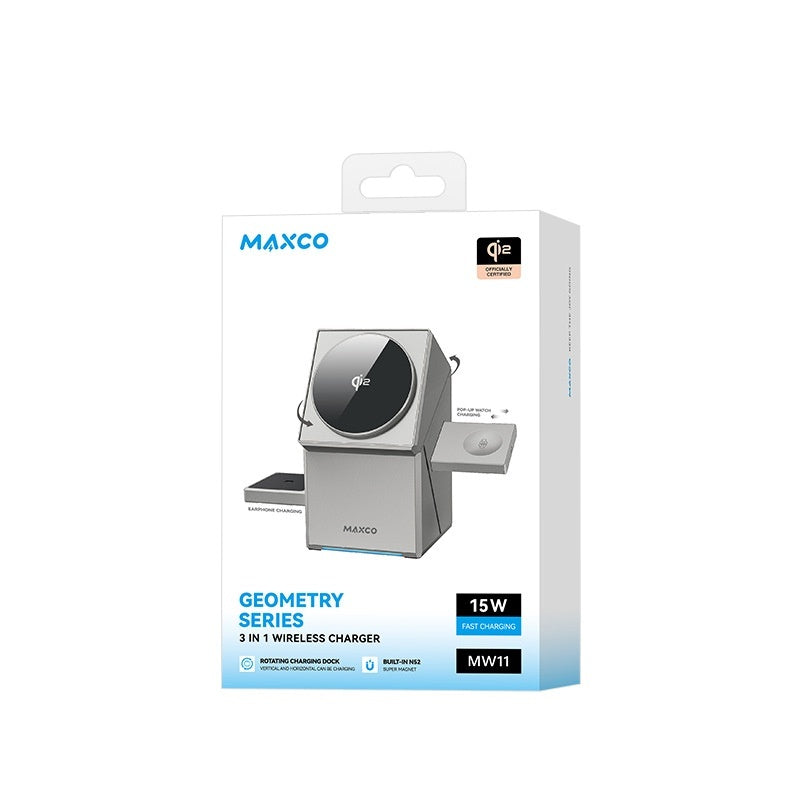 Qi2 3-in-1 Wireless Magnetic Charger with Rotation & Touch Control