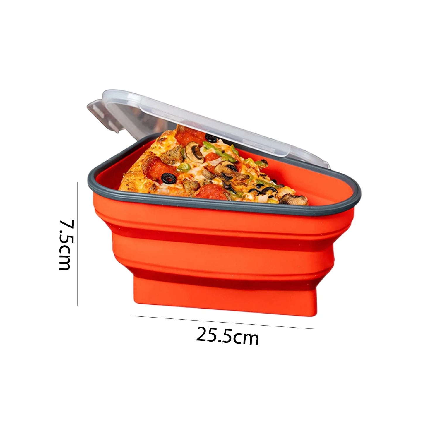 Foldable Silicone Pizza Storage Box with Lid & Dividers