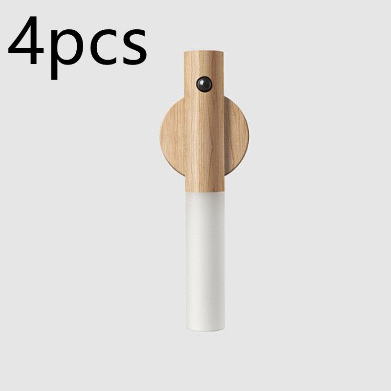 Automatic LED USB Magnetic Wooden Wireless Night Light – Lighting with PIR Motion Sensor