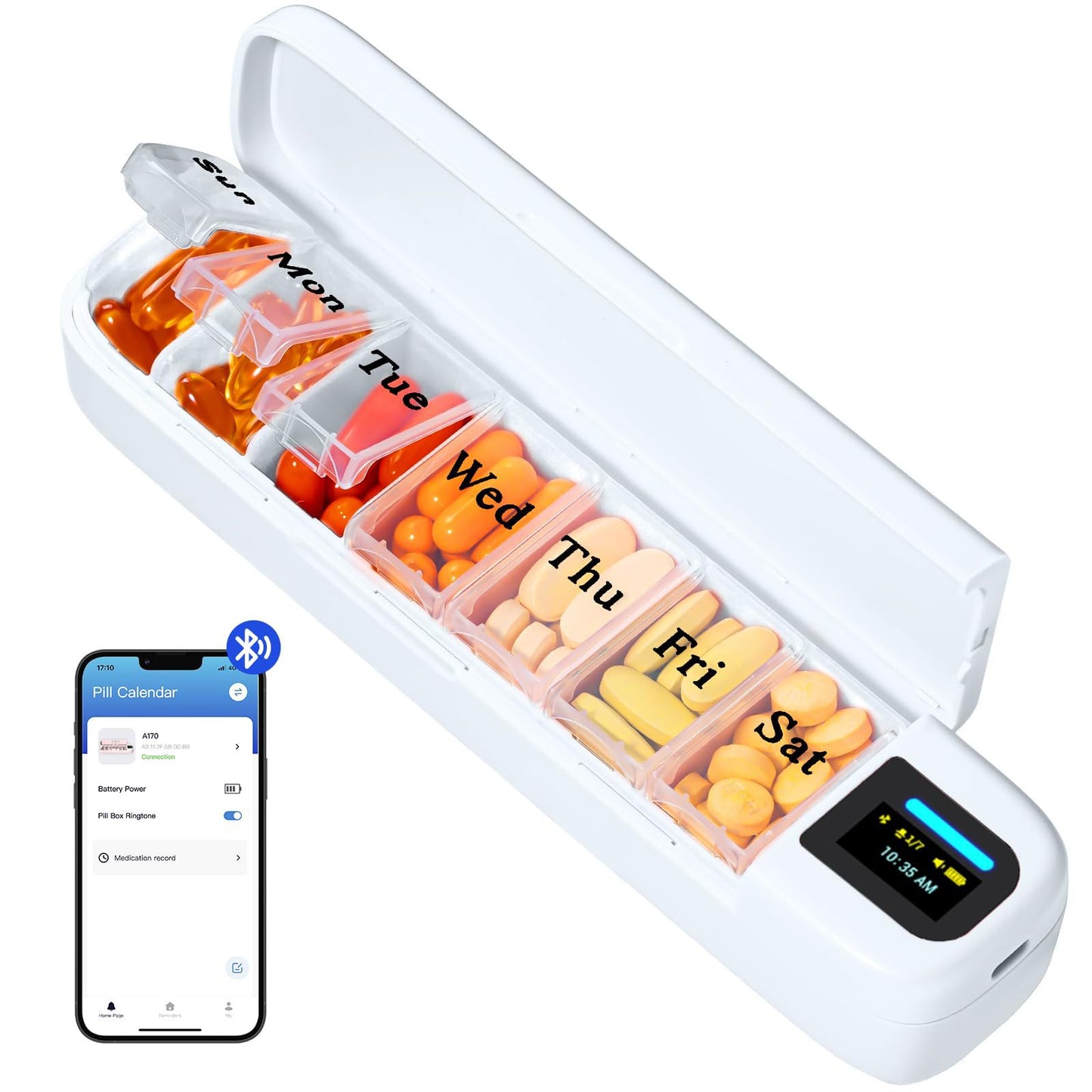 Portable timer alarm clock reminds the medicine box portioning box