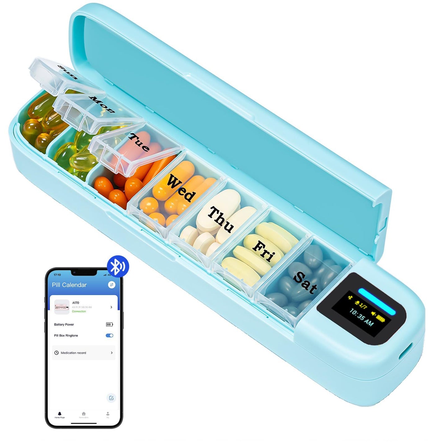 Portable timer alarm clock reminds the medicine box portioning box