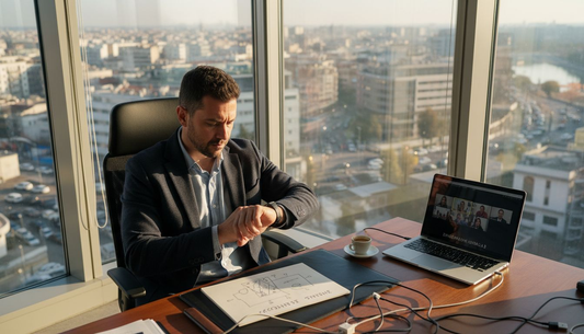 Ένας επαγγελματίας αξιοποιεί σύγχρονα τεχνολογικά εργαλεία για να αυξήσει την παραγωγικότητά του στο γραφείο.