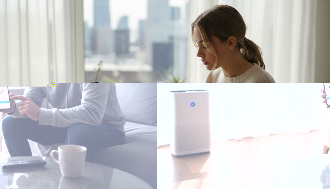 Ένας άνδρας ασχολείται με το ηλεκτρονικό του gadget στο καθιστικό.