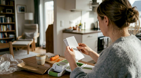 Woman sets up all-in-one kitchen gadget