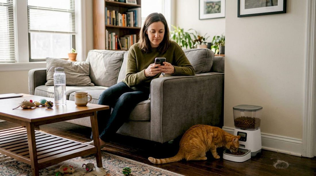 Woman uses app to oversee pet feeder