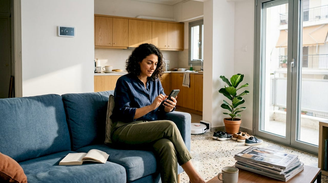 Greek homeowner uses smart controls in living room