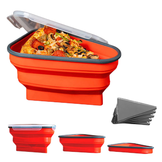 Foldable Silicone Pizza Storage Box with Lid &amp; Dividers