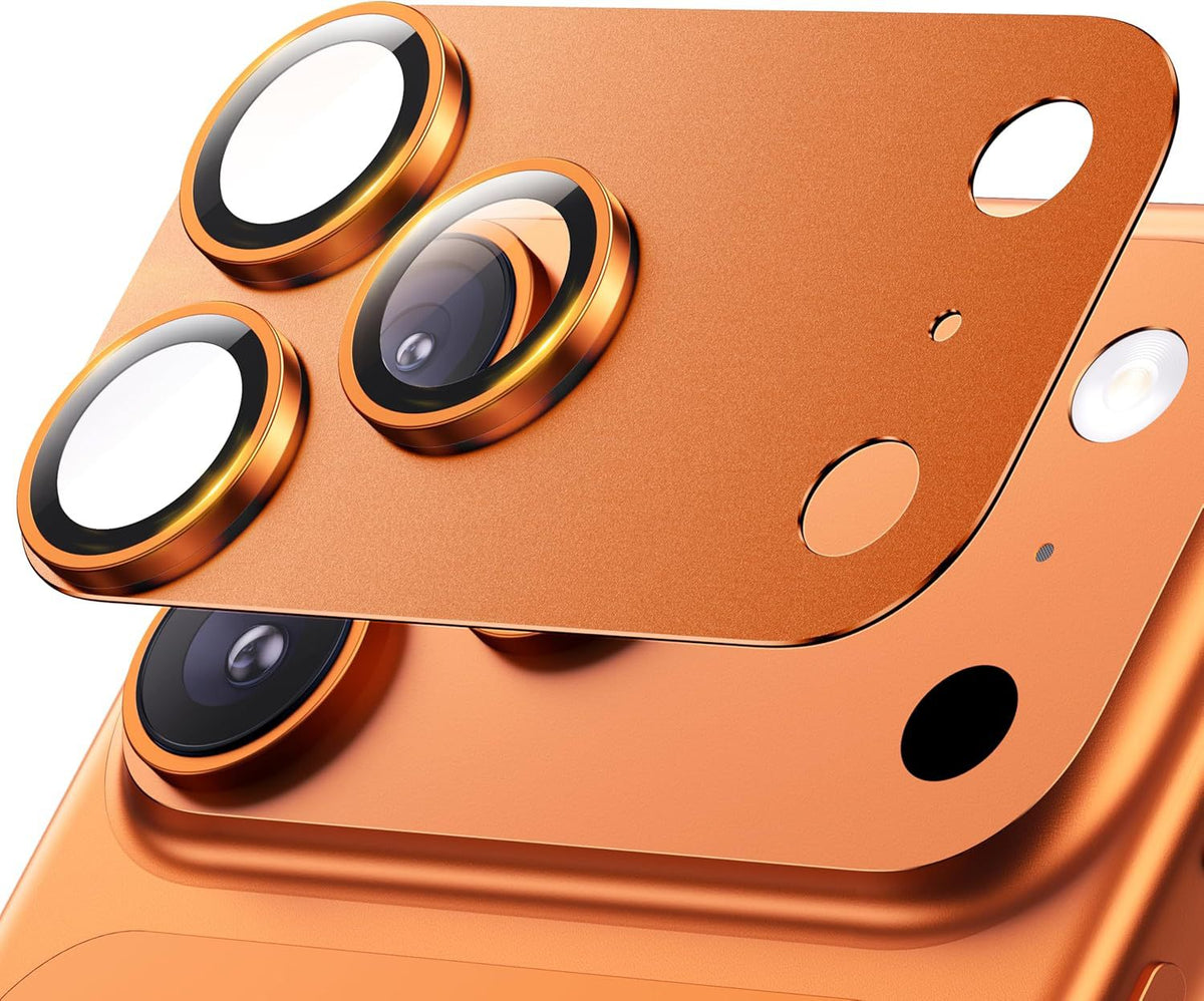 Orange lens protector with matte finish