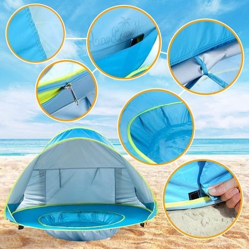 Beach Tent for Babies with UV Protection &amp; Small Pool