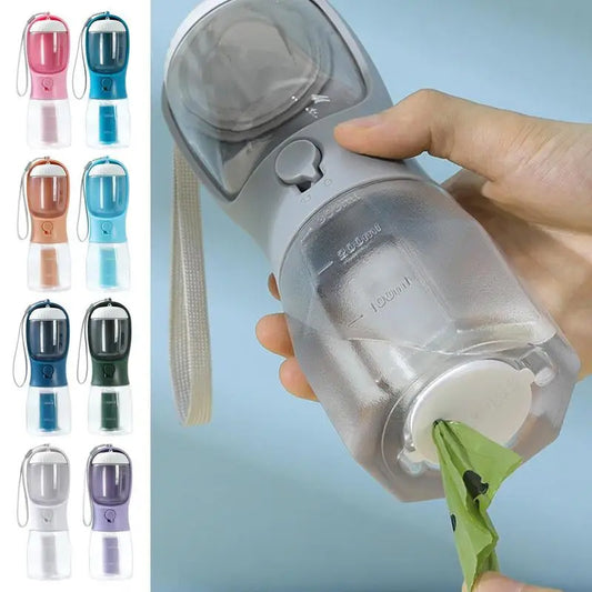 3-in-1 Pet Water Bowl – With Filter, Food Pouch &amp; Pouches