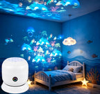 Night projector with sea designs in the room