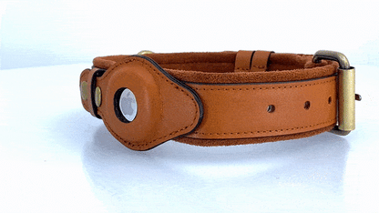 Leather Dog Collar for AirTag