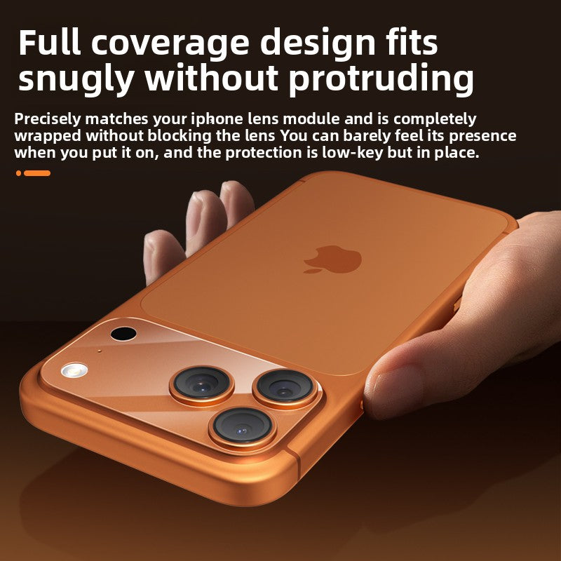 Lens protector fitting the iPhone camera module exactly, hand fitting it